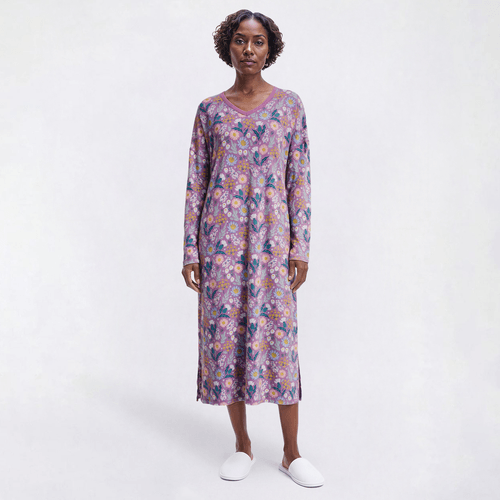 Womens MUK LUKS(R) Long Sleeve Fall Floral V-Neck Nightgown