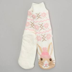 Womens Fuzzy Babba Rabbit Long Cozy Warmer Slipper Socks