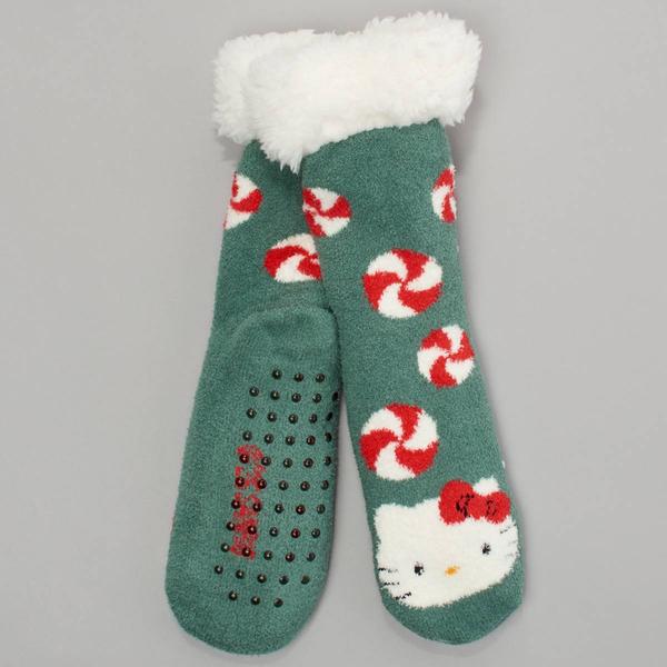 Womens Hello Kitty(R) Peppermint Cozy Slipper Socks
