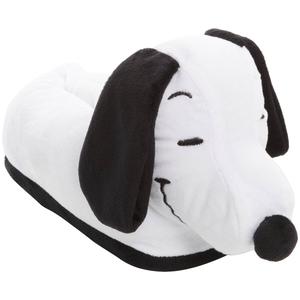 Womens Fuzzy Babba Snoopy Plush 3D Head Slippers