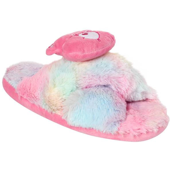 Womens Care Bears Faux Fur with  Plush Head Slippers alternate view