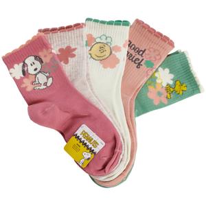 Girls Peanuts(tm) 5pk. Mid Crew Socks
