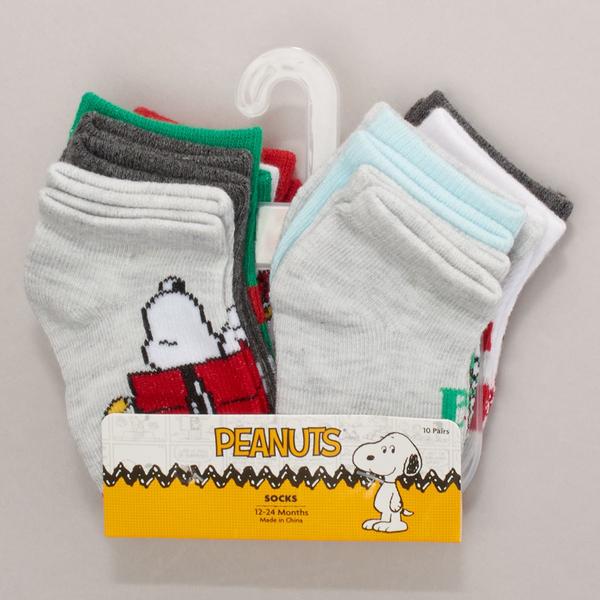 Baby Unisex (12-24M) Peanuts(tm) 10pk. Shortie Christmas Socks