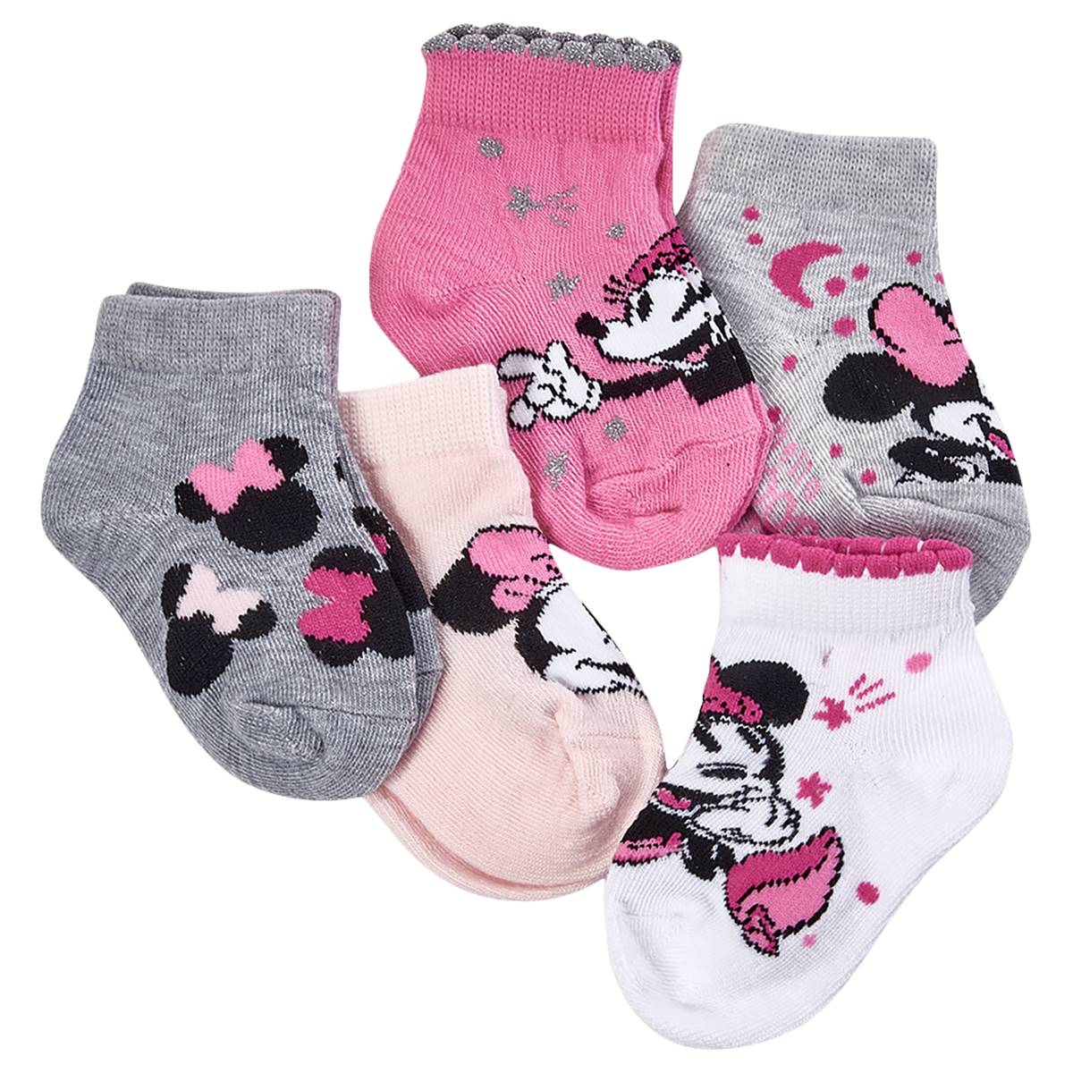 Baby Girl 5pk. Minnie Dot Ruffle Socks