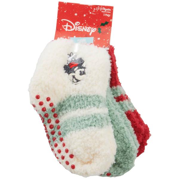 Baby Girl (12-24M) Disney Mickey & Minnie 3pr. Christmas Socks