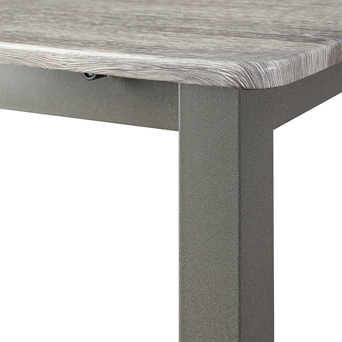 4D Concepts Toolless Boltzero Grey Dining Table W/ 2 Benches
