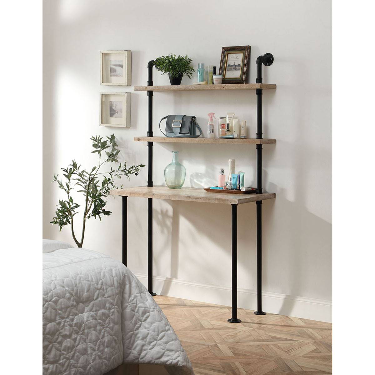 4D Concepts Philips Desk W/ Shelving Hutch