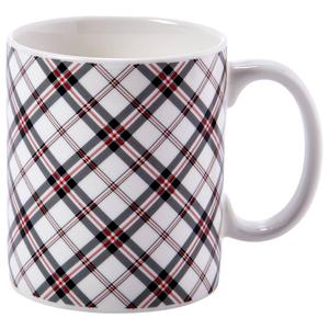 Kennedy Black Red & White Plaid Mug