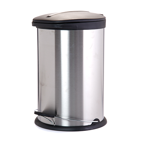 Kennedy Stainless Steel Pedal Trash Can W/ Plastic Cover