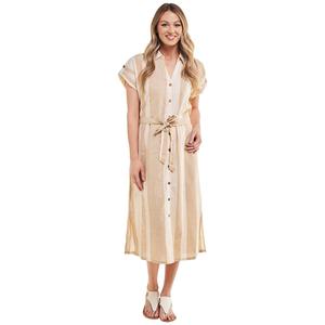 Womens Mlle Gabrielle Cap Sleeve Stripe Shirtdress
