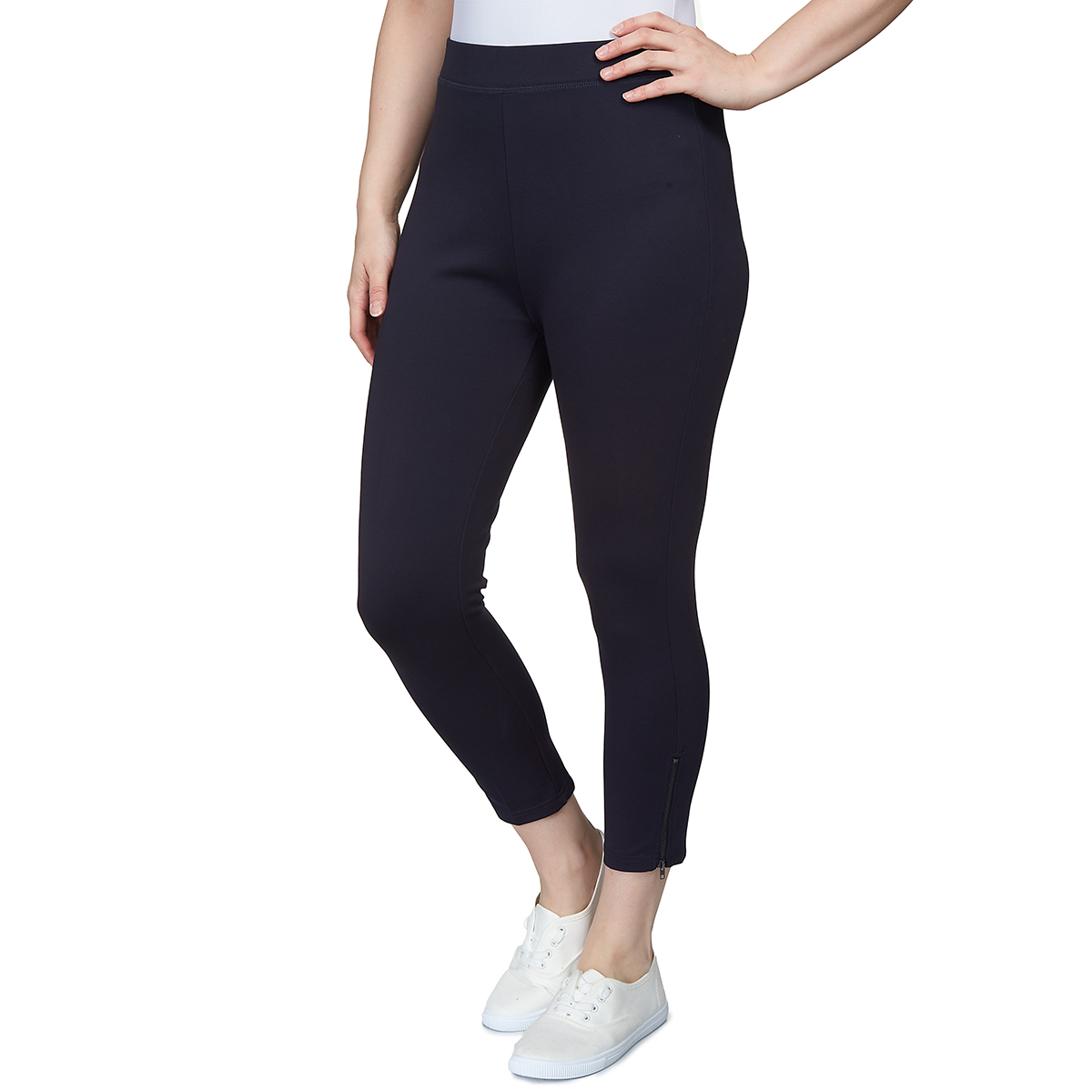 Plus Size Skye's The Limit Essentials Zipper Hem Capri Leggings