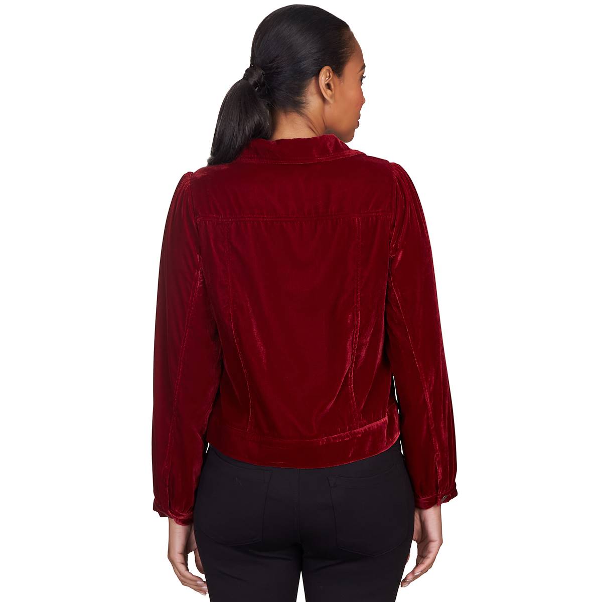 Womens Skye's The Limit Wine Tasting Long Sleeve Velvet Jacket