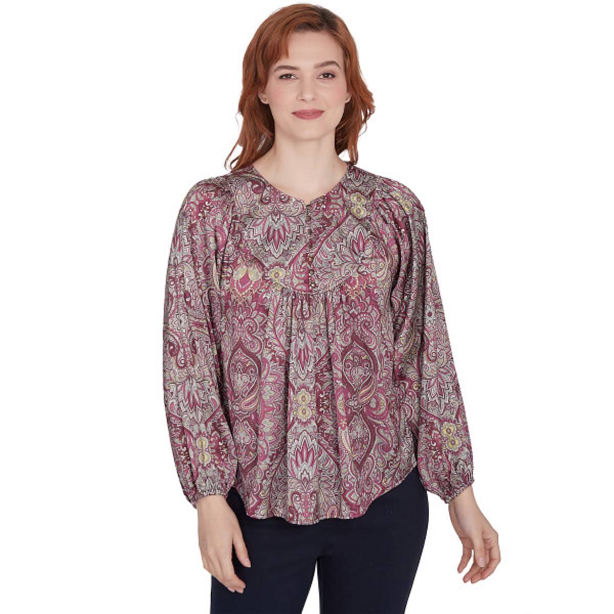 Petite Skye's The Limit Autumn Splendor Paisley Blouse