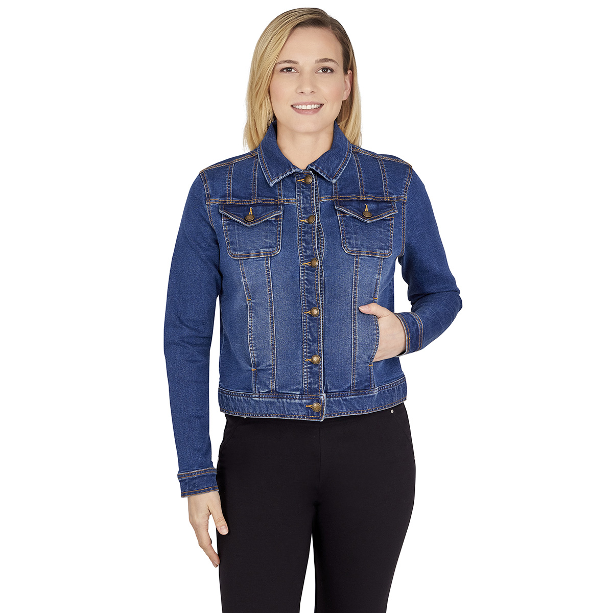 Plus Size Skye's The Limit Essentials Long Sleeve Denim Jacket