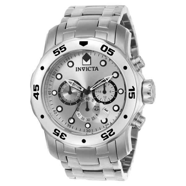 Mens Invicta Pro Diver 48mm Silver Dial VD53 Quartz Watch - 0071