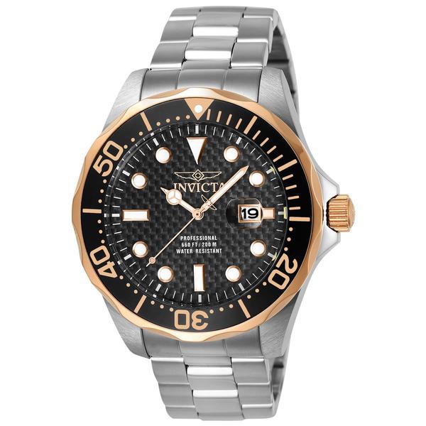 Mens Invicta Pro Diver Black Dial Quartz Watch - 12567