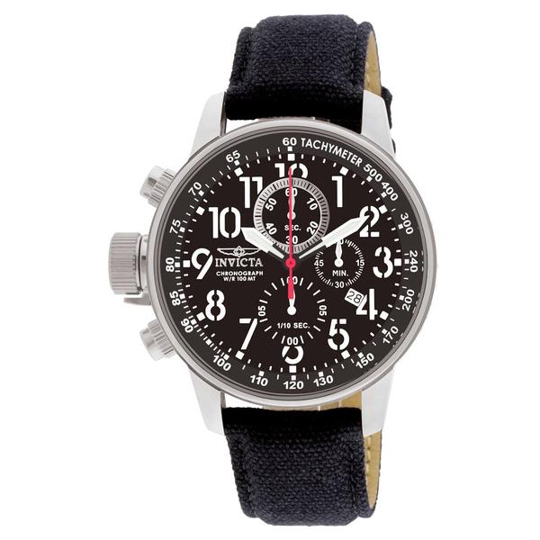 Mens Invicta I-Force Stainless Steel Black Dial Watch - 1512