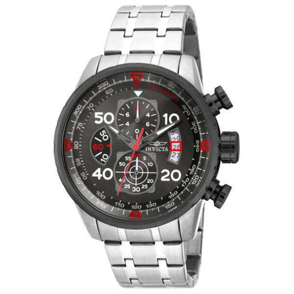 Mens Invicta Aviator Gunmetal Dial Watch - 17204