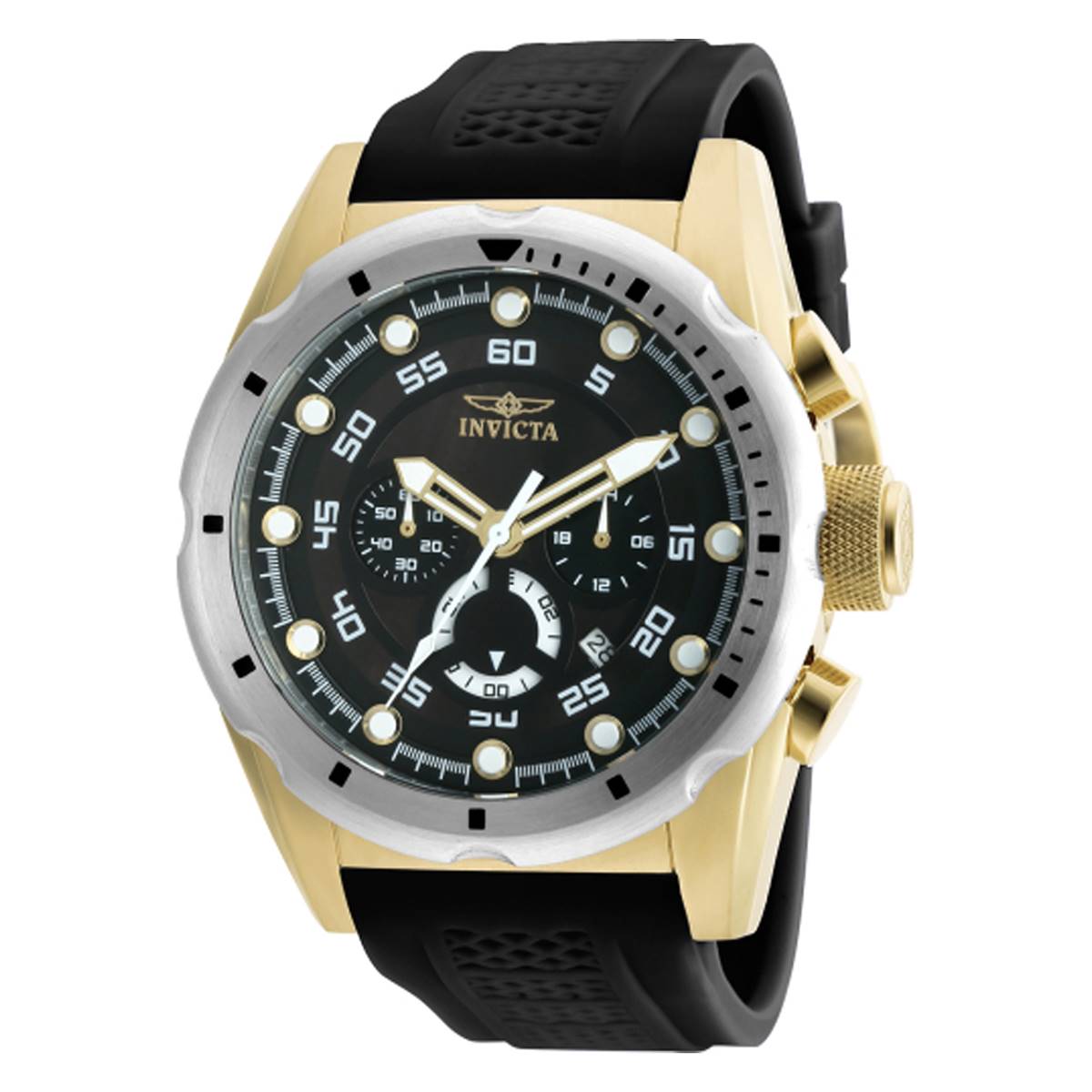 Mens Invicta Speedway 50mm Gold & Black Dial Watch - 20309