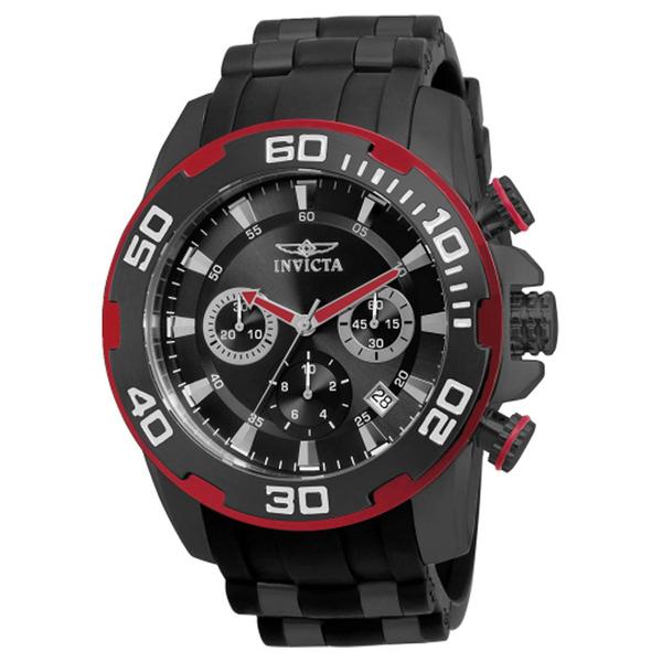 Mens Invicta Pro Diver Scuba Black Dial Quartz Watch - 22310