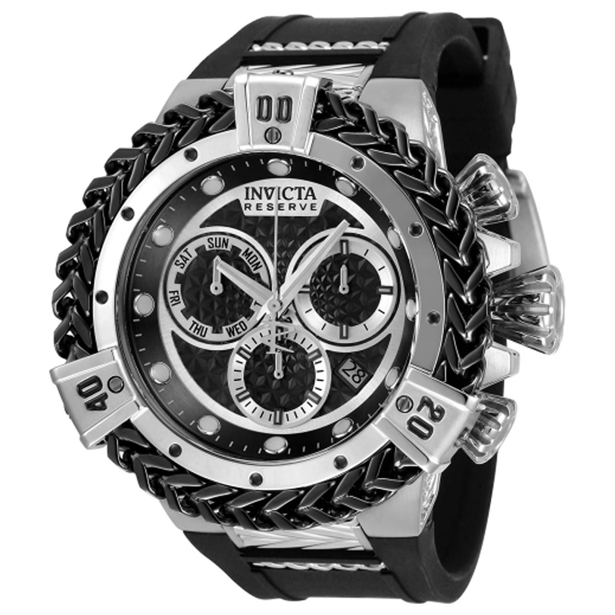 Mens Invicta Reserve Chronograph Black Strap Watch - 33150