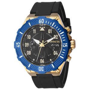 Mens Invicta Aviator Gold Black Dial Quartz Watch - 39892