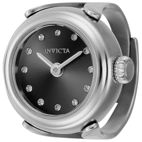 Womens Invicta Angel Black Dial Mini Ring Watch - 44481