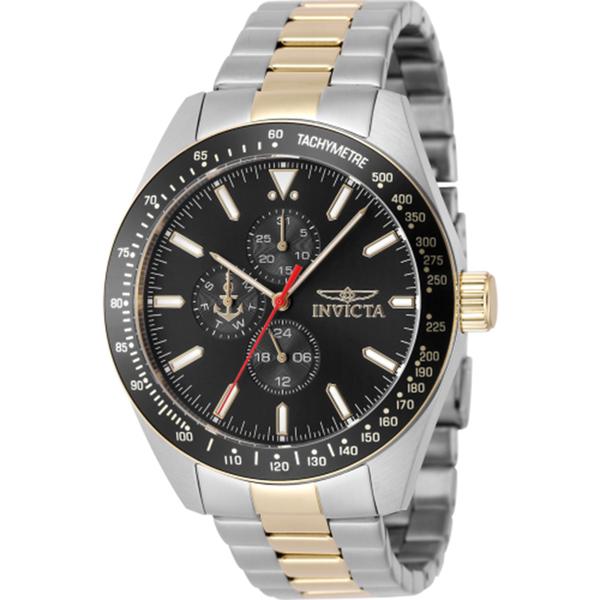 Mens Invicta Ocean Voyage Black Dial Quartz Watch - 48683
