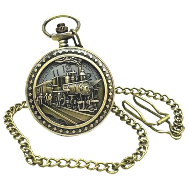 Mens Invicta Vintage Metal Bronze White Dial Pocket Watch- 49004