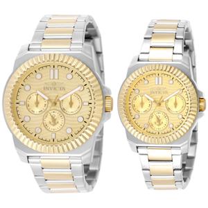Mens & Womens Invicta Ocean Voyage Gold Dial Watch Set - 49258