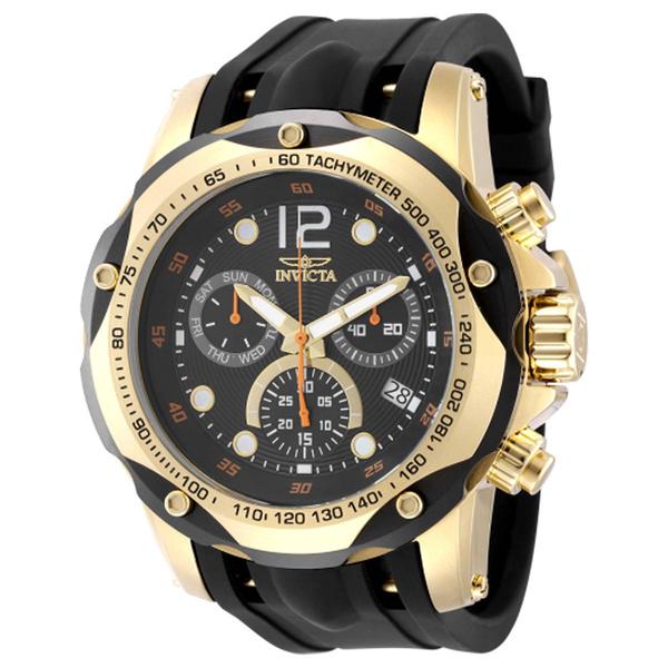 Mens Invicta Speedway 51mm Gold & Black Dial Watch - 49841