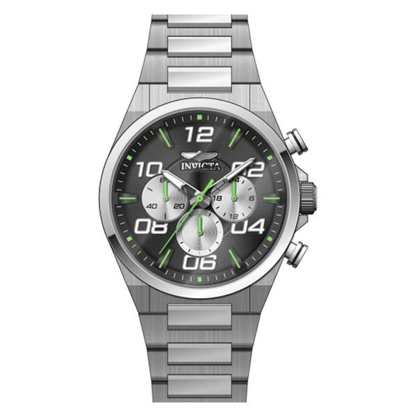 Mens Invicta Speedway Stainless Steel Black Dial Watch - 50427
