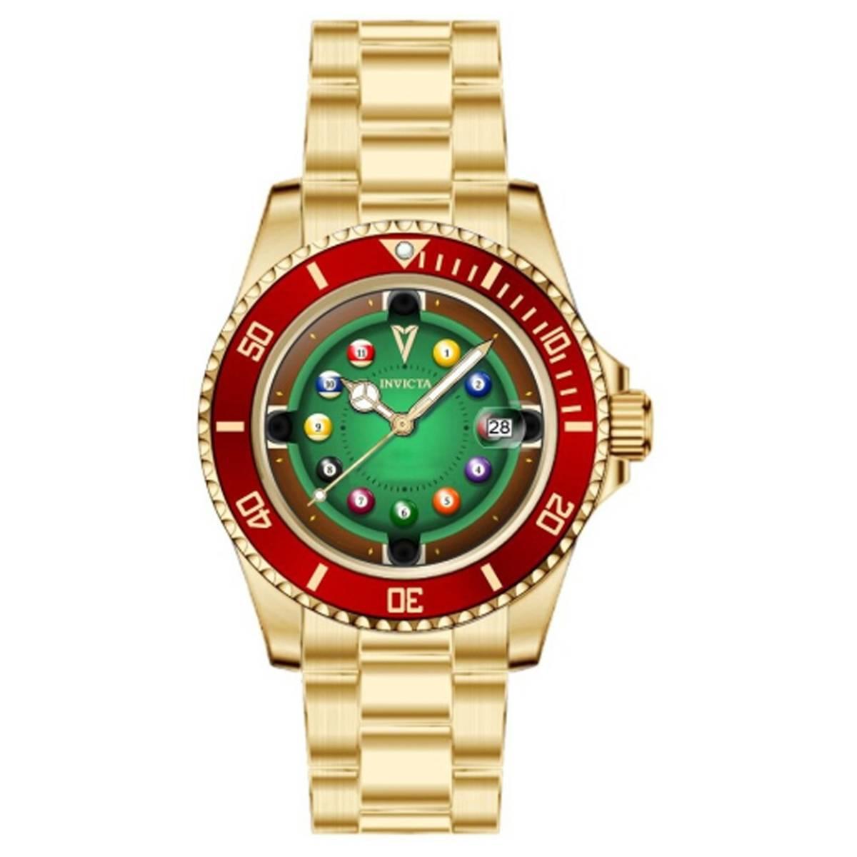 Mens Invicta Pro Diver RedGreen Dial Quartz Watch  50522