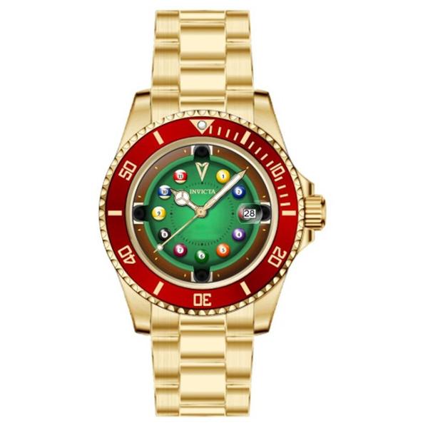 Mens Invicta Pro Diver Red/Green Dial Quartz Watch - 50522