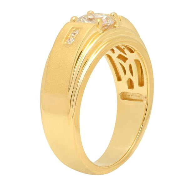 Mens Gentlemen's Classics(tm) Sterling Silver Gold Plated CZ Ring alternate view