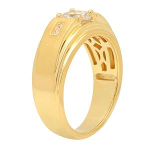 Mens Gentlemen's Classics(tm) Sterling Silver Gold Plated CZ Ring alternate view