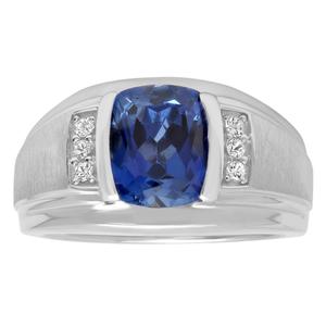 Mens Gentlemen's Classics(tm) Created Blue & White Sapphire Ring