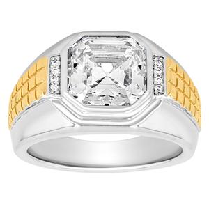 Mens Gentlemen's Classics(tm) Sterling Silver Gold Plating CZ Ring