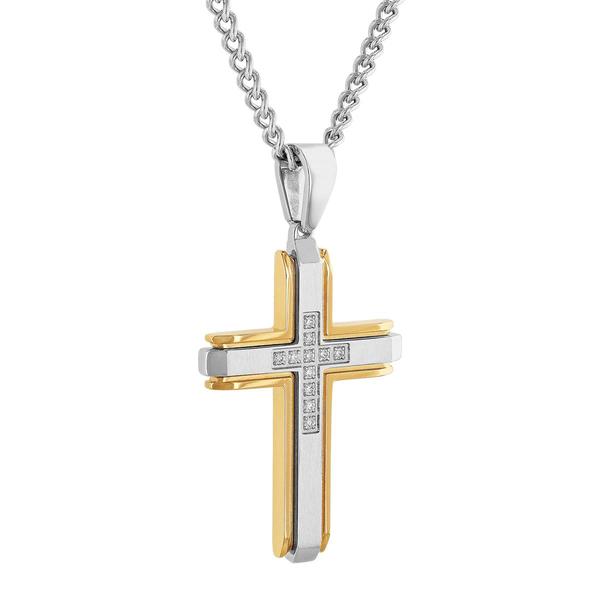 Mens Nova Star(R) Forged 1/5ctw. Lab Grown Diamond Cross Pendant alternate view