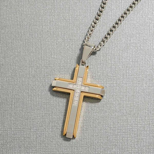 Mens Nova Star(R) Forged 1/5ctw. Lab Grown Diamond Cross Pendant