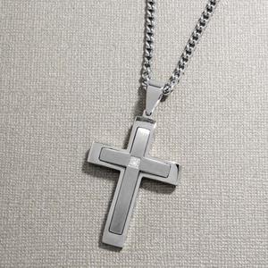 Mens Nova Star(R) Forged 1/20ctw. Lab Grown Diamond Cross Pendant