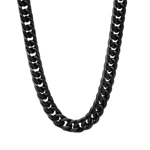 Mens Gentlemen's Classics(tm) Stainless Steel Black Curb Chain