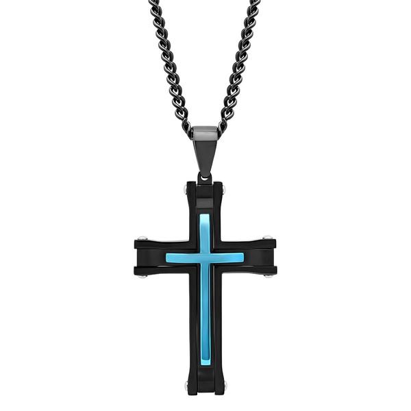 Mens Gentlemen's Classics(tm) Stainless Steel Cross Pendant Necklace