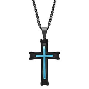 Mens Gentlemen's Classics(tm) Stainless Steel Cross Pendant Necklace