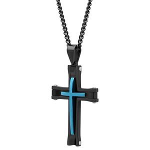 Mens Gentlemen's Classics(tm) Stainless Steel Cross Pendant Necklace alternate view
