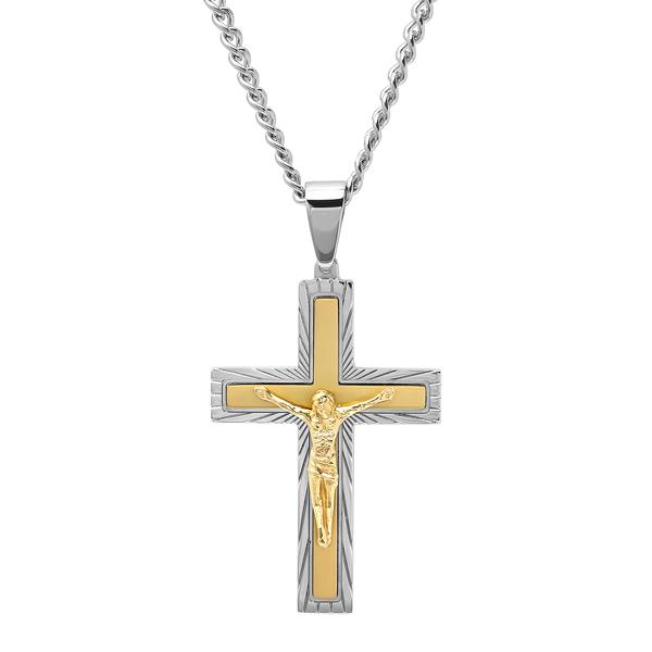 Mens Gentlemen's Classics(tm) Two-Tone Crucifix Pendant