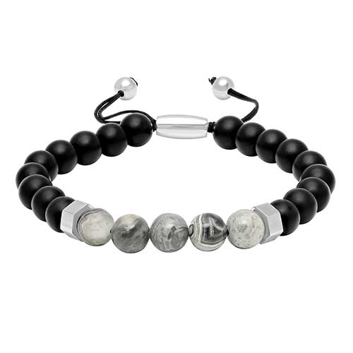 Mens Gentlemen's Classics(tm) Black Onyx Bead Bolo Bracelet