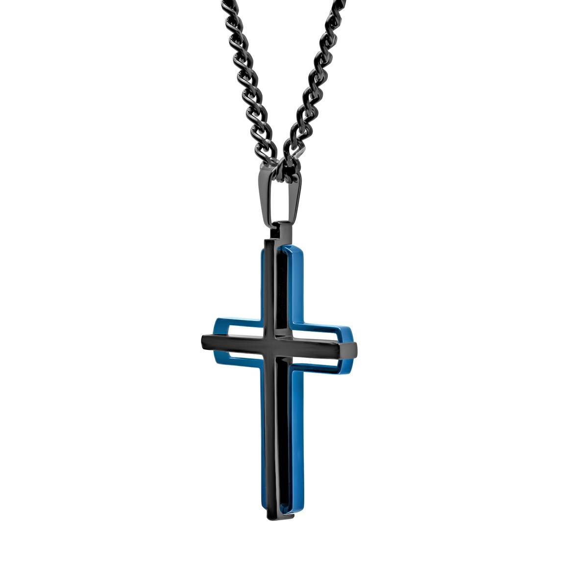 Mens Gentlemen's Classics(tm) Stainless Steel Two-Tone Cross Pendant