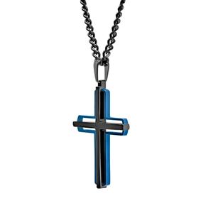 Mens Gentlemen's Classics(tm) Stainless Steel Two-Tone Cross Pendant alternate view