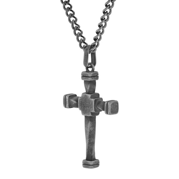 Mens Gentlemen's Classics(tm) Stainless Gunmetal Cross Necklace alternate view